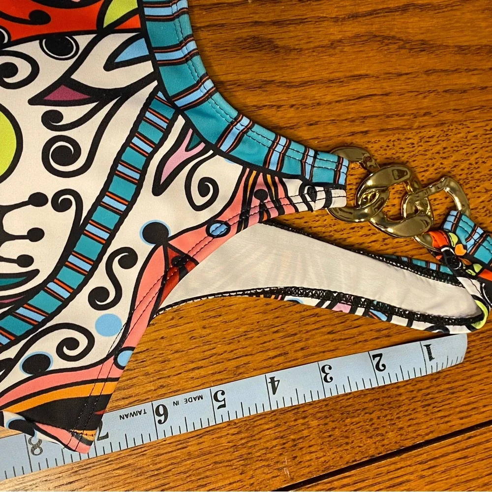 Colorful Chain Strap One Piece Swimsuit - Picture 6 of 16